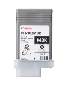 Cartouche (PFI102MBK) pour Canon IPF 500/600/605/610/700/710 : Noir Mat - 130ml