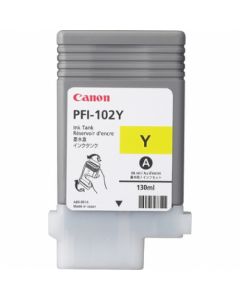 Cartouche (PFI102Y) pour Canon IPF 500/600/605/610/700/710 : Jaune - 130ml 