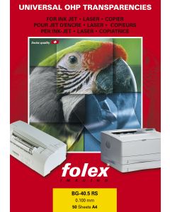 Film FOLEX BG40.5 Transparent Universel Laser et copieur 100µ, A4 50 feuilles