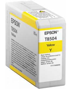Encre Epson T8504 pour SureColor P800 : Jaune (C13T850400)