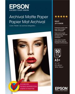 Papier Epson Mat Archival 189g, A3+ 50 feuilles