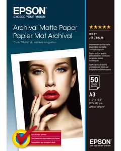 Papier Epson Mat Archival 189g, A3 50 feuilles
