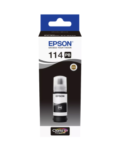 Bouteilles d'encre originales Epson EcoTank série 114, Encre Photo Noir (70 ml), Réf. : C13T07B140