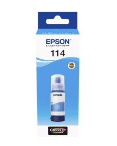 Bouteilles d'encre originales Epson EcoTank série 114, Encre Cyan (70 ml), Réf. : C13T07B240