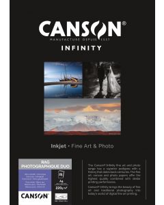 Papier Canson Infinity Rag Photographique Duo 220g, A4 25 feuilles