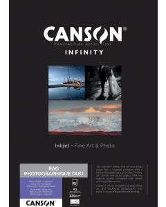 Papier Canson Infinity Rag Photographique Duo 220g, A3 25 feuilles