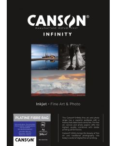 Papier Canson Infinity Platine Fibre Rag 310g, A4 25 feuilles