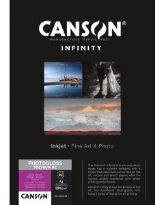 Papier Canson Infinity PhotoGloss Premium RC 270g, A4 25 feuilles