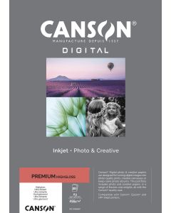 Papier CANSON Premium High Gloss RC A3 20 feuilles 255g, réf. : C33300S007