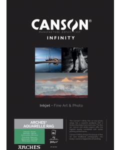 Papier CANSON INFINITY Arches ® Aquarelle Rag 310g A3 25 feuilles