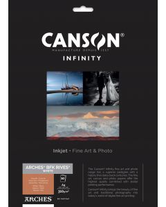 Papier CANSON INFINITY Arches® BFK Rives Blanc 310g A4 10 feuilles