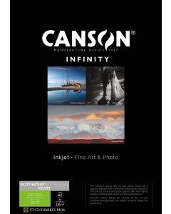 Papier CANSON INFINITY Somerset Enhanced Velvet White Radian, 330g, A2, 25 feuilles