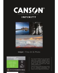Papier CANSON INFINITY Somerset Enhanced Velvet White Radian, 225g, A4, 25 feuilles