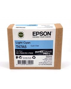 Cartouche d'encre Epson (50ml) pour SureColor P900 : Cyan Clair - C13T47A500