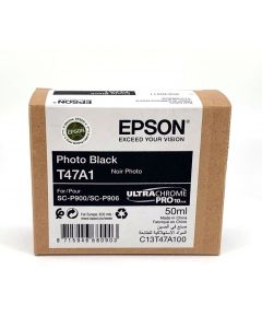 Cartouche d'encre Epson (50ml) pour SureColor P900 : Noir Photo - C13T47A100