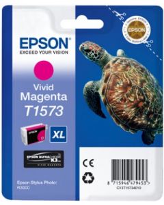 Encre Epson T1573 (Tortue) pour Stylus Photo R3000 : vivid magenta (C13T15734010)