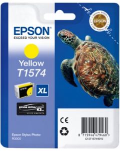 Encre Epson T1574 (Tortue) pour Stylus Photo R3000 : jaune (C13T15744010)