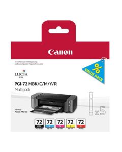 Multipack de 5 cartouches Couleur Canon PGI-72 pour Pixma Pro 10S (MBK/C/M/Y/R)