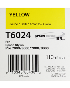 EPSON T6024 (C13T602400) - Jaune 110ml --> voir T6034 (C13T603400) JAUNE 220ML