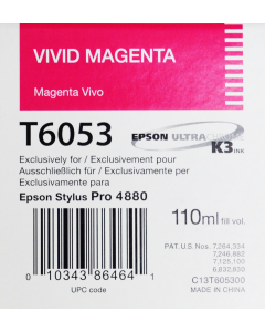 EPSON T6053 (C13T605300) - Vivid Magenta 110ml --> voir T6063 (C13T606300) VIVID MAGENTA 220ML 