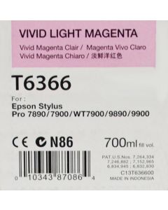 EPSON T6366 (C13T636600) - Cartouche d'encre Vivid Magenta Clair - 700ml