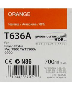 EPSON T636A (C13T636A00) - Cartouche d'encre Orange - 700ml