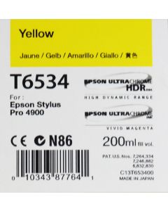 Epson T6534 (C13T653400) - Cartouche d'encre Jaune 200ml