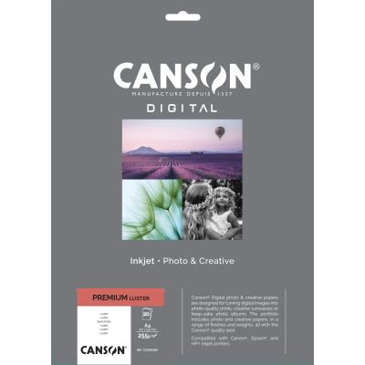 Papier CANSON Premium Lustré A4 20 feuilles 255g, réf. : C33300S008