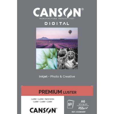 Papier CANSON Premium Lustré 10x15 cm 50 feuilles 255g, réf