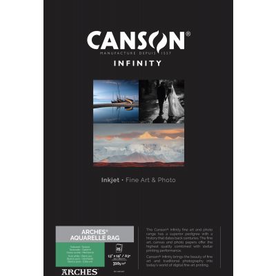 Papier CANSON INFINITY Arches® Aquarelle Rag 310g A3+ 25 feuilles