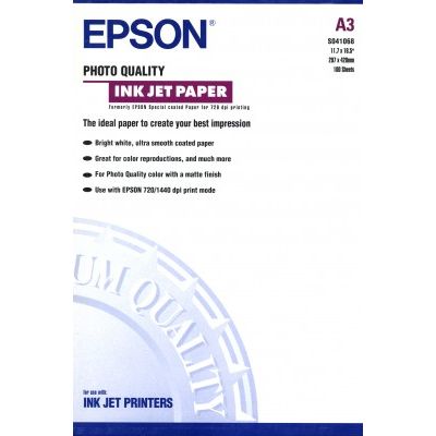 Papier Epson Couché Qualité Photo, 102g A3 100 feuilles