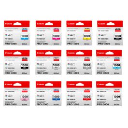 Jeu d'encre pour Canon Pro 1000 (12 cartouches)
