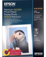 Papier Epson Photo Premium Glacé 255g,  A4 15 feuilles