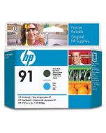 Tête d'impression C9460A (n°91) pour HP DesignJet Z6100 : Noir mat & Cyan 