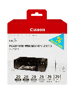 Multipack de 6 cartouches d'encre Canon PGI-29 MBK/PBK/DGY/GY/LGY/CO