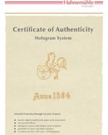 Certificat Hahnemühle format A4 - 25 feuilles  (50 hologrammes)