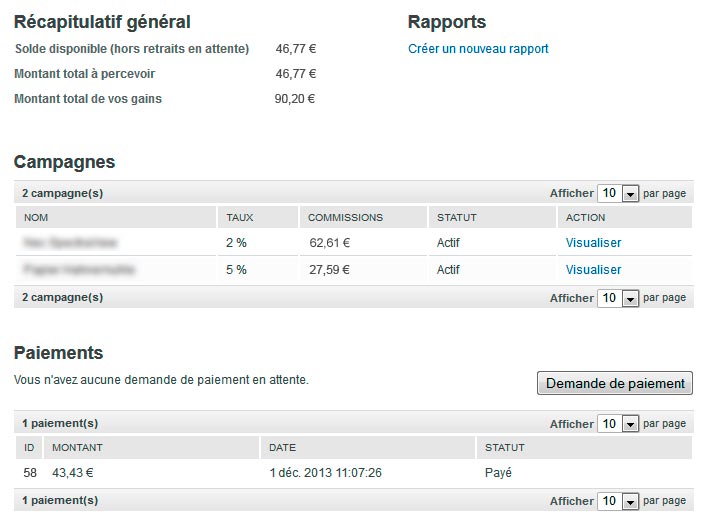 Affiliation rapport