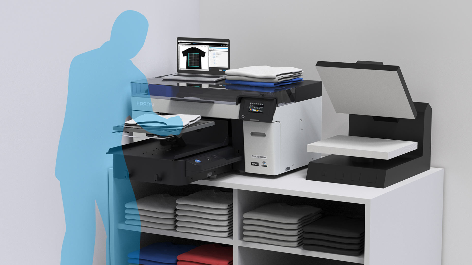 Design compact et plat de l'imprimante textile Epson SC-F2200
