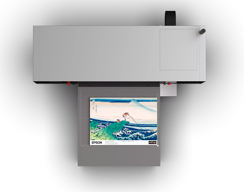 Epson SC-V4000 imprimante UV à plat A1+ vue du plateau